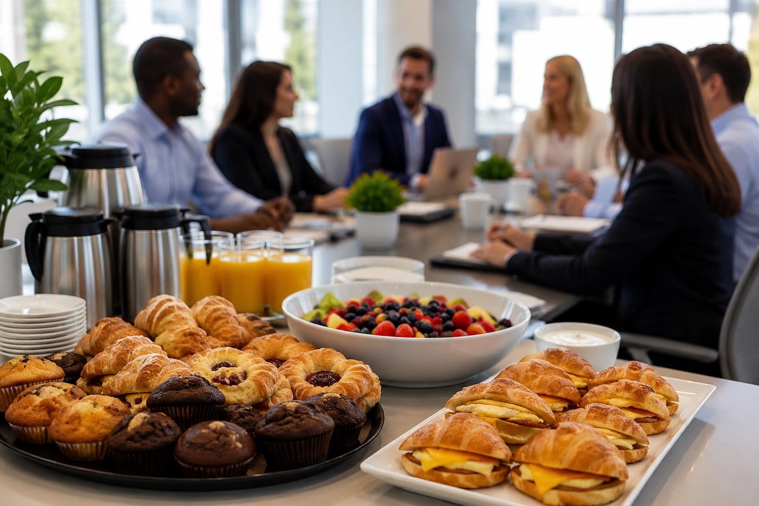 Breakfast vs. lunch catering