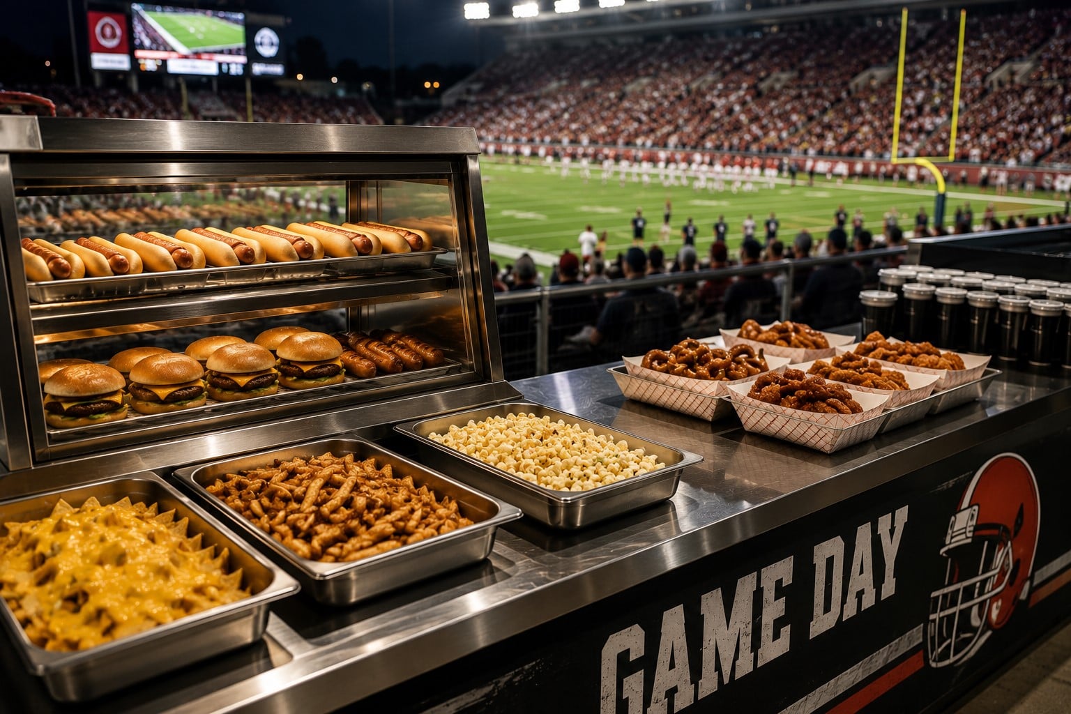 concession setup at a sports venue
